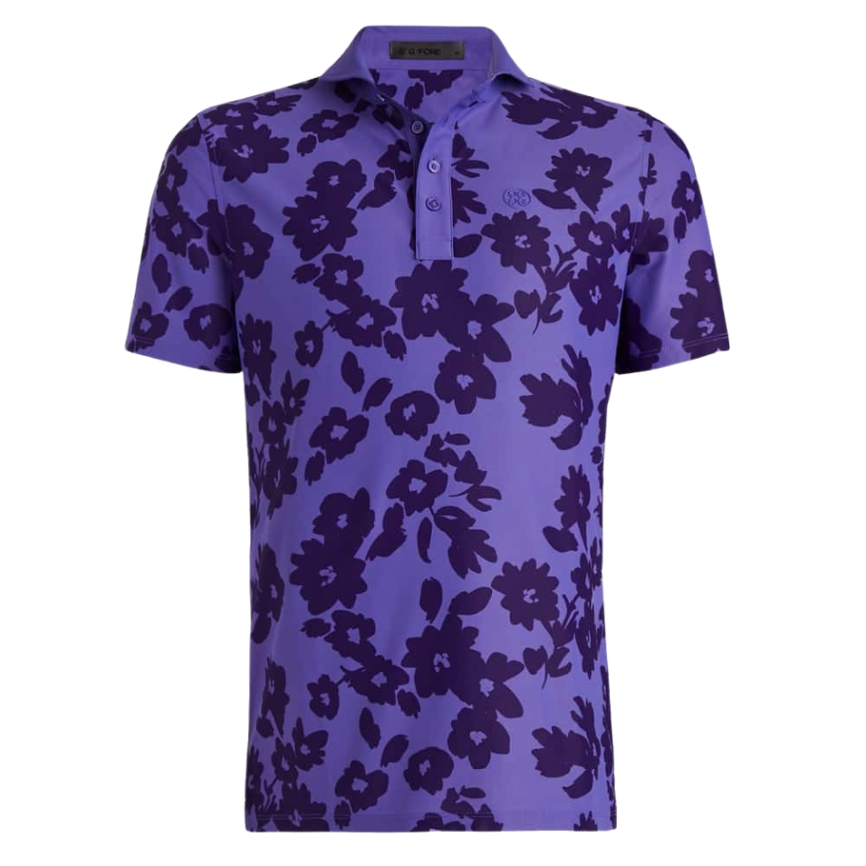 G/FORE TONAL FLORAL TECH PIQUE CANYON POLO - PURPLE