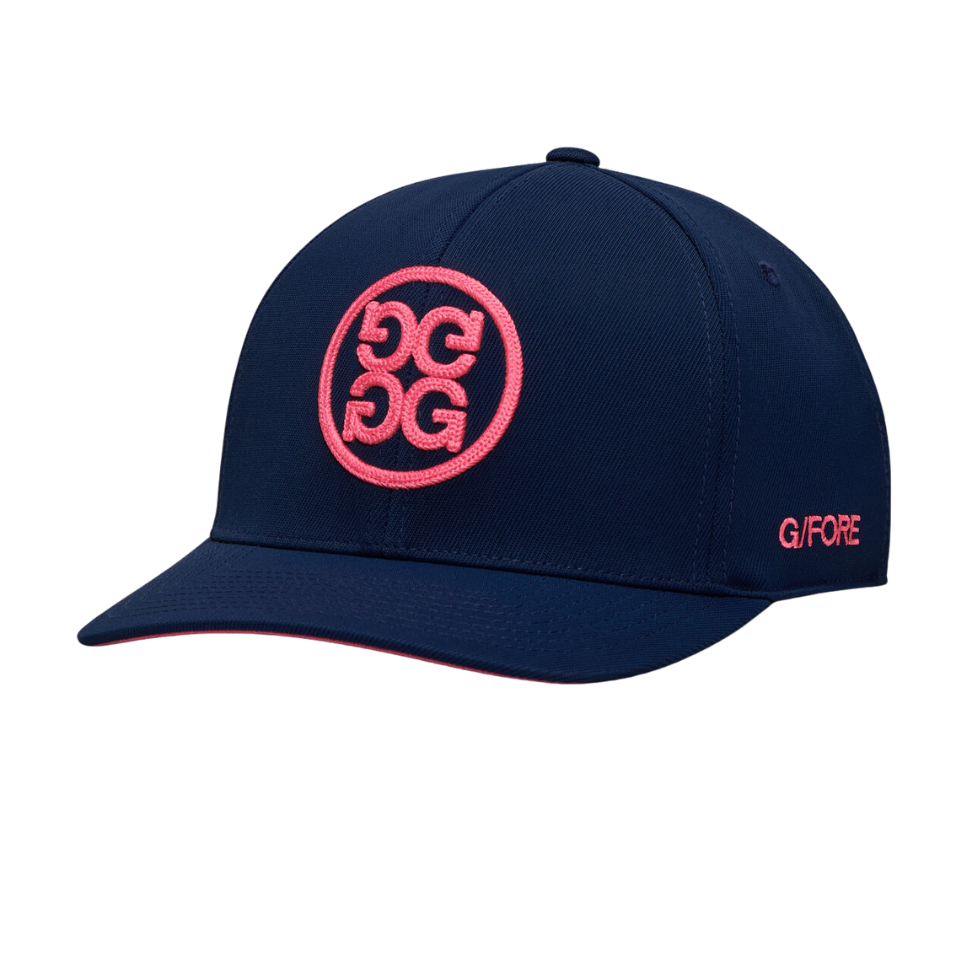 G/FORE CIRCLE G'S CHAINSTITCH CAP - TWILIGHT/KNOCKOUT PINK