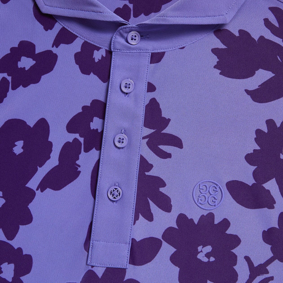 G/FORE TONAL FLORAL TECH PIQUE CANYON POLO - PURPLE