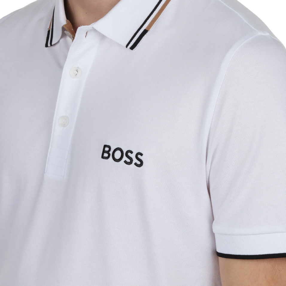 HUGO BOSS PADDY PRO SLIM-FIT POLO - WHITE