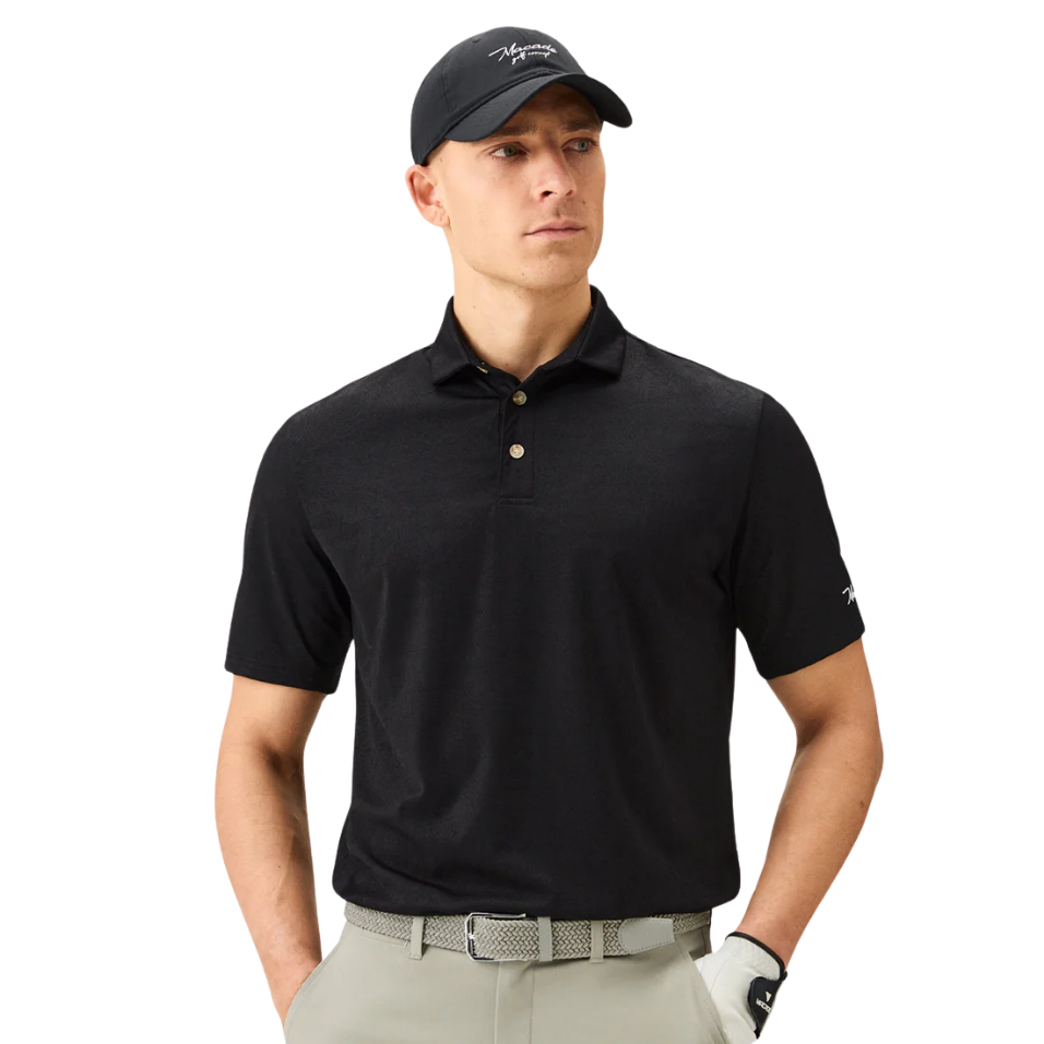 MACADE PAISLEY CORE POLO - BLACK