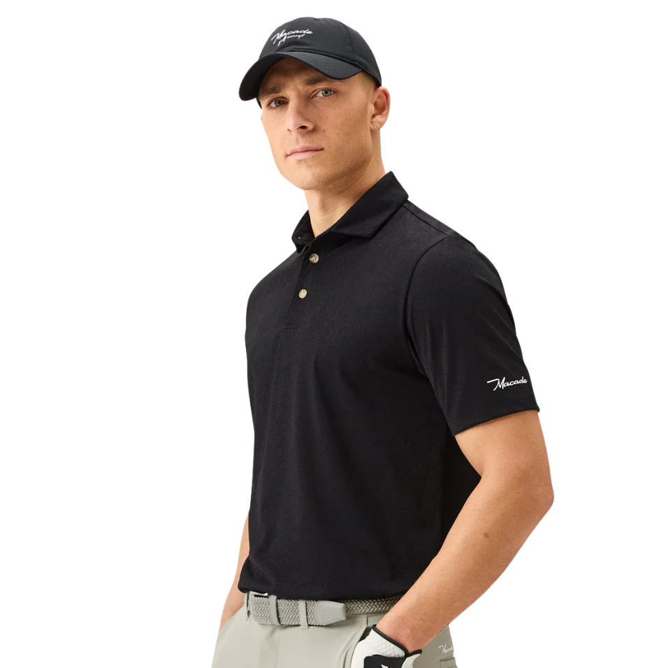 MACADE PAISLEY CORE POLO - BLACK