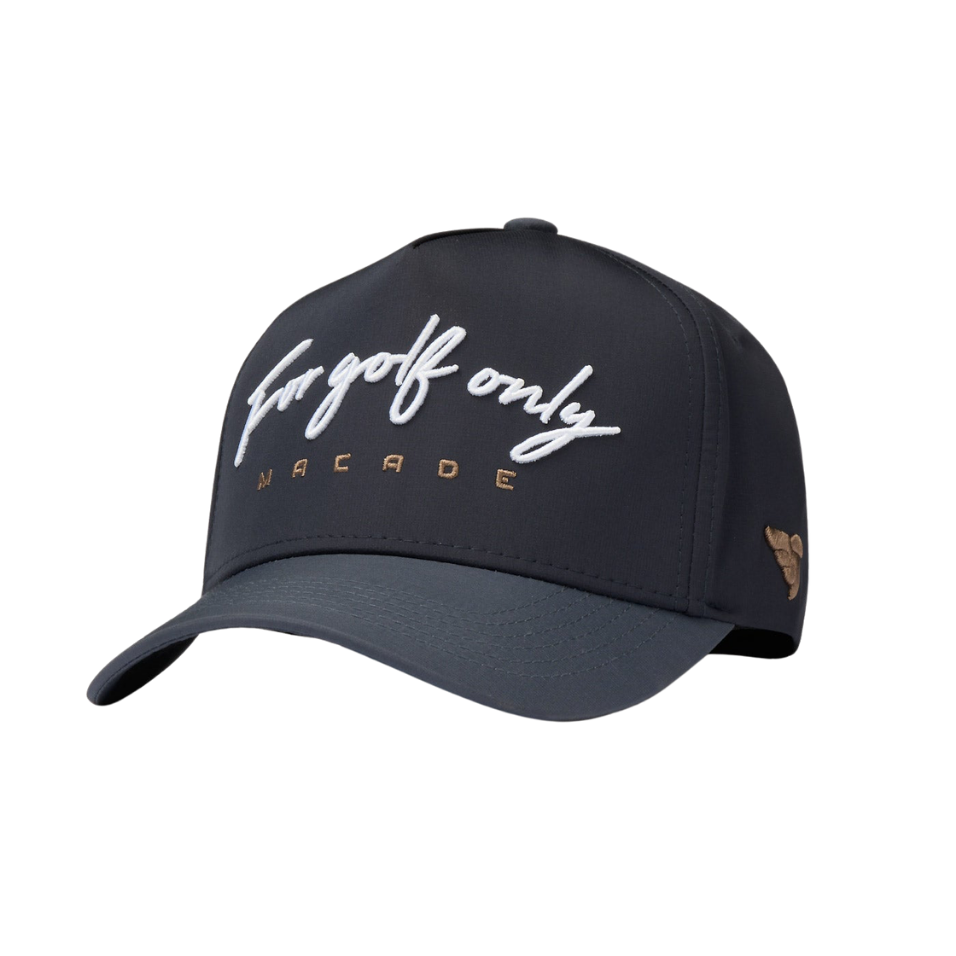 MACADE TWO-TONE SCRIPT SNAPBACK CAP - BLUE