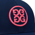 G/FORE CIRCLE G'S CHAINSTITCH CAP - TWILIGHT/KNOCKOUT PINK