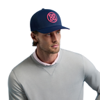 G/FORE CIRCLE G'S CHAINSTITCH CAP - TWILIGHT/KNOCKOUT PINK