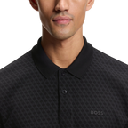 HUGO BOSS CHIP PRINTED PATTERN POLO - BLACK