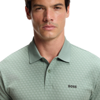 HUGO BOSS CHIP PRINTED PATTERN POLO - LIGHT GREEN