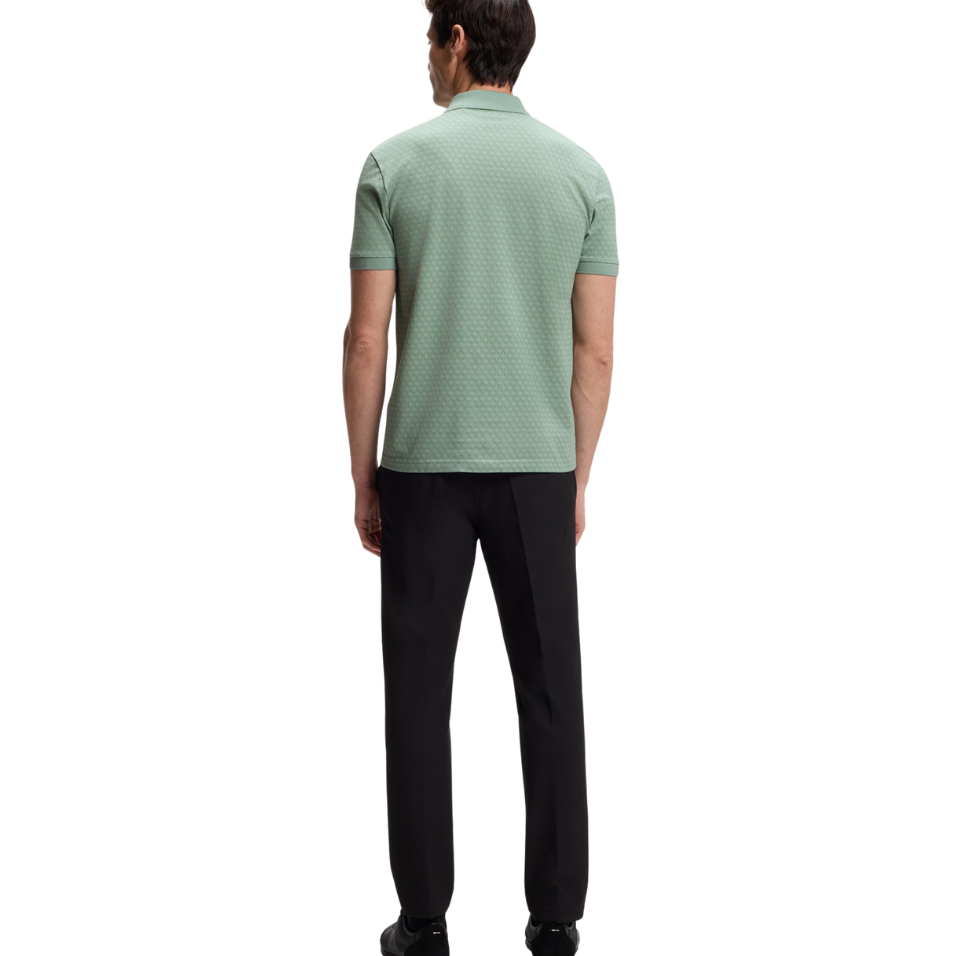 HUGO BOSS CHIP PRINTED PATTERN POLO - LIGHT GREEN