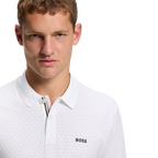 HUGO BOSS CHIP PRINTED PATTERN POLO - WHITE