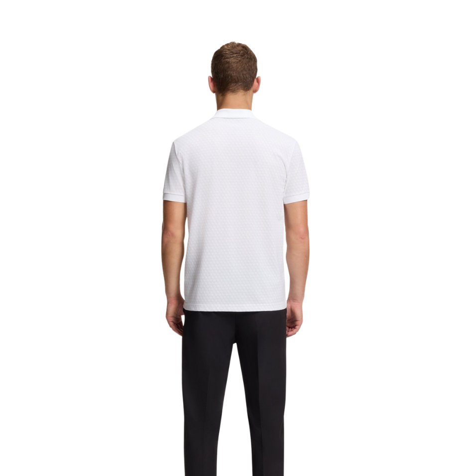 HUGO BOSS CHIP PRINTED PATTERN POLO - WHITE