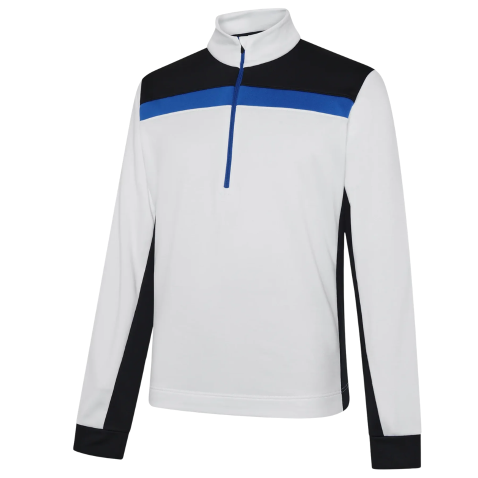 GALVIN GREEN DEAN 1/4 ZIP MIDLAYER - WHITE/ROYAL BLUE