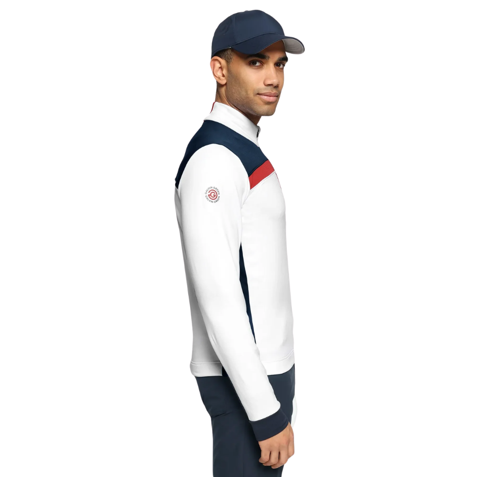 GALVIN GREEN DEAN 1/4 ZIP MIDLAYER - NAVY/RED/WHITE