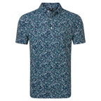FOOTJOY FLORAL PRINT PIQUE POLO - NAVY/SUNSHINE