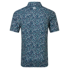 FOOTJOY FLORAL PRINT PIQUE POLO - NAVY/SUNSHINE