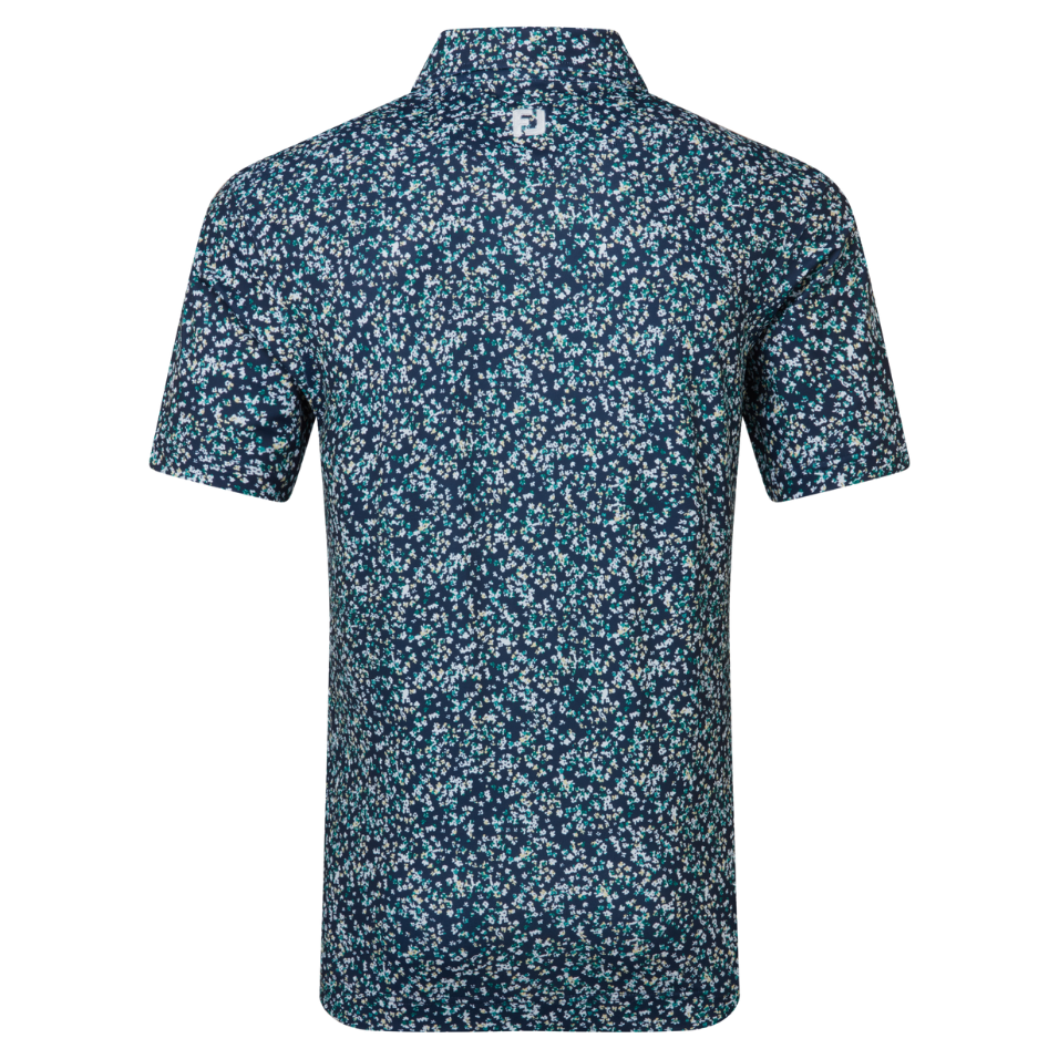 FOOTJOY FLORAL PRINT PIQUE POLO - NAVY/SUNSHINE