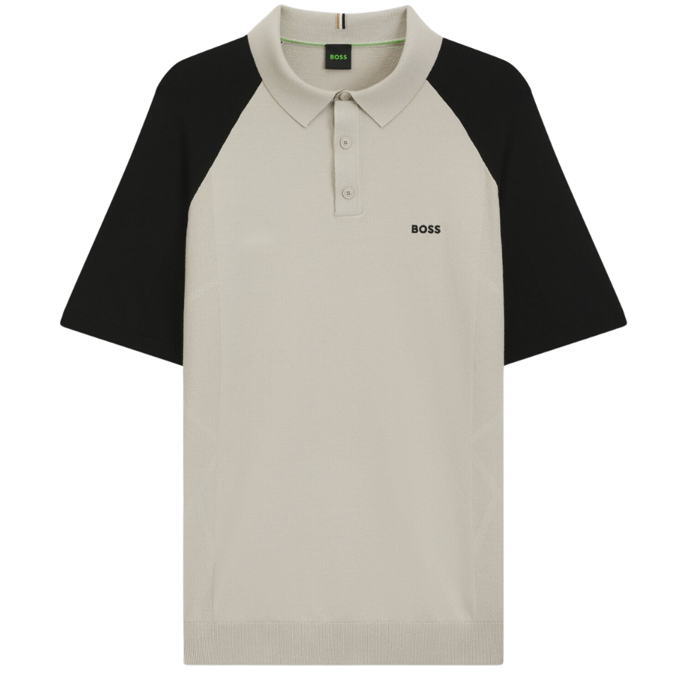HUGO BOSS KN GOC SWING PS POLO - BEIGE/BLACK