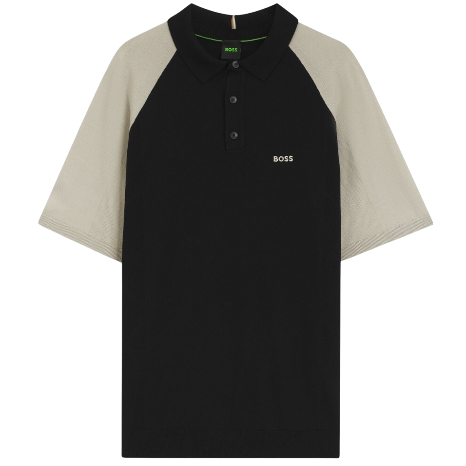 HUGO BOSS KN GOC SWING PS POLO - BLACK/BEIGE