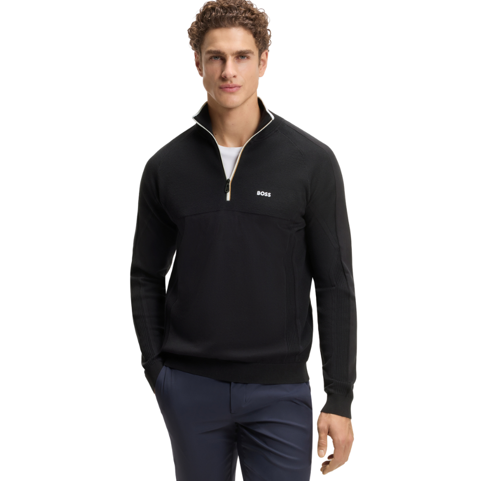 HUGO BOSS HYDRO KNITTED QUARTER ZIP - DARK NAVY