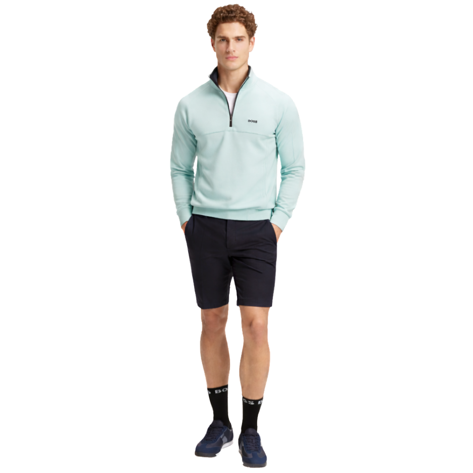 HUGO BOSS HYDRO KNITTED QUARTER ZIP - MINT