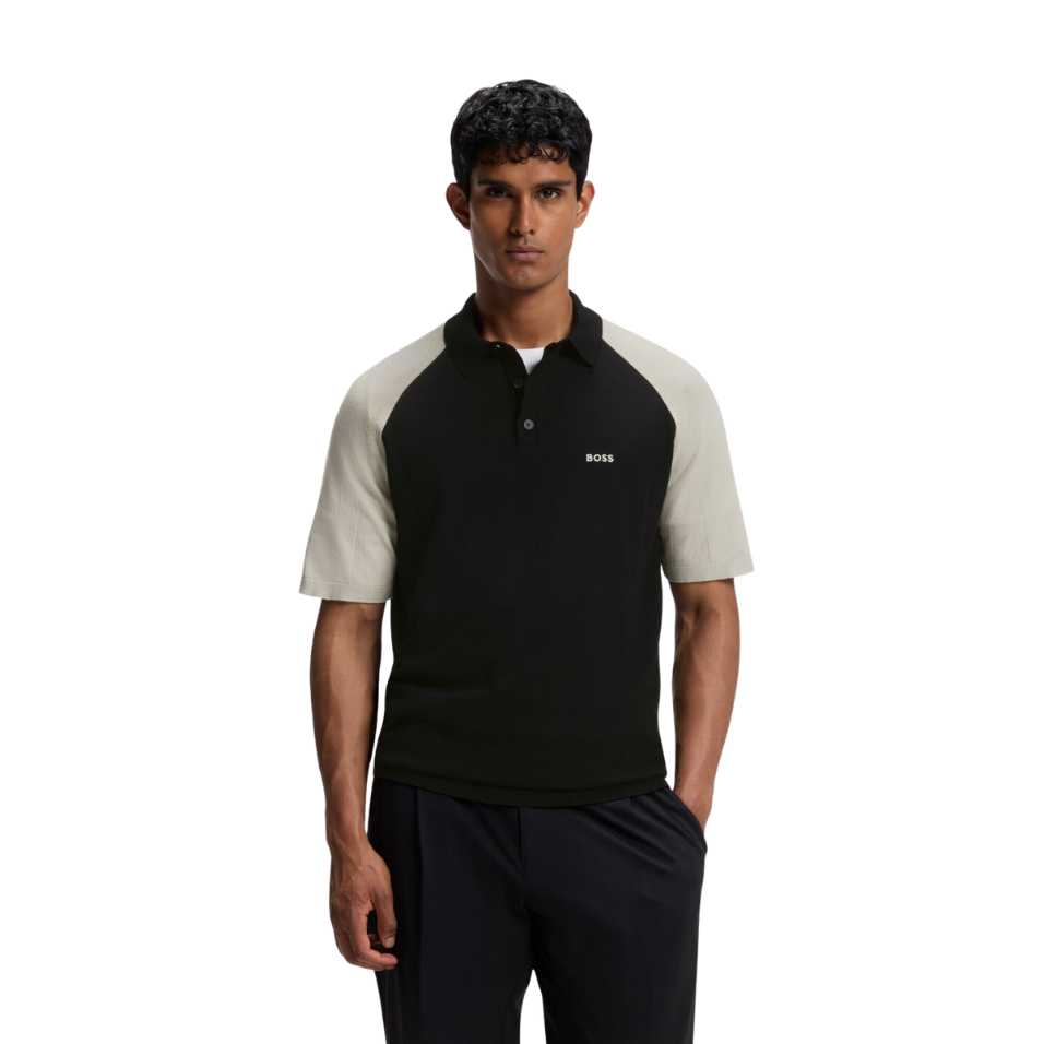 HUGO BOSS KN GOC SWING PS POLO - BLACK/BEIGE