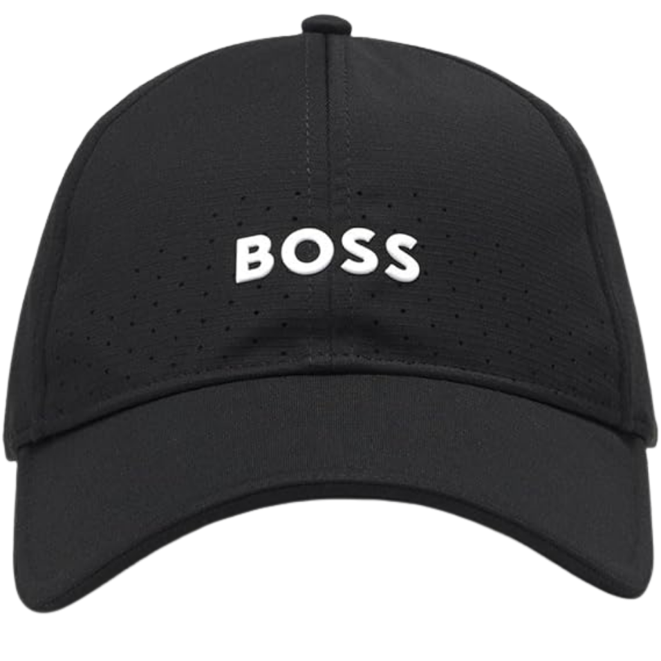 HUGO BOSS PERFORATED CAP - BLACK