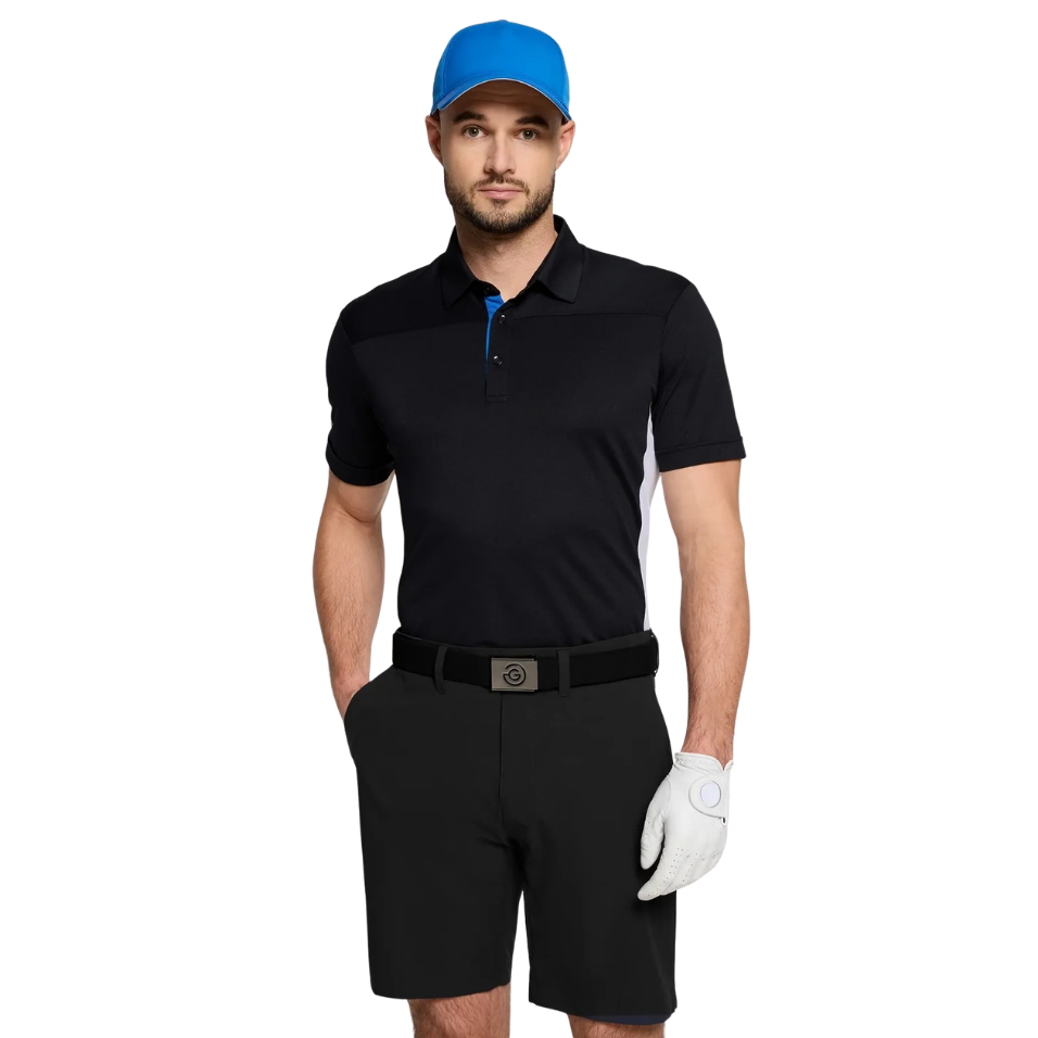 GALVIN GREEN MITCHELL POLO - BLACK/ROYAL BLUE/WHITE