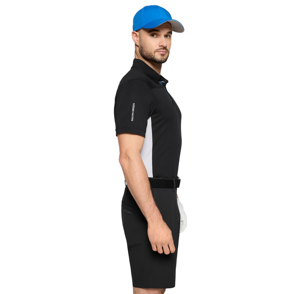 GALVIN GREEN MITCHELL POLO - BLACK/ROYAL BLUE/WHITE