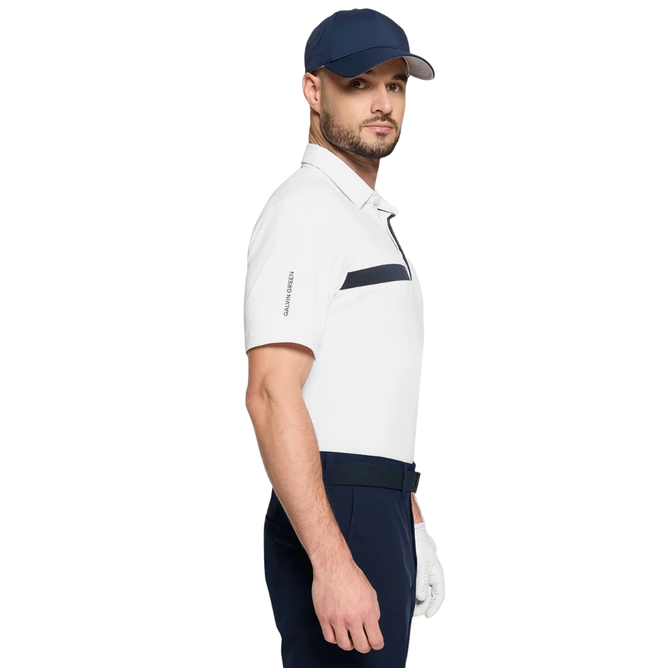GALVIN GREEN MORLEY POLO - WHITE/NAVY