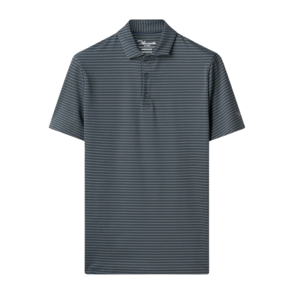 MACADE CORE TX STRIPE POLO - TEAL