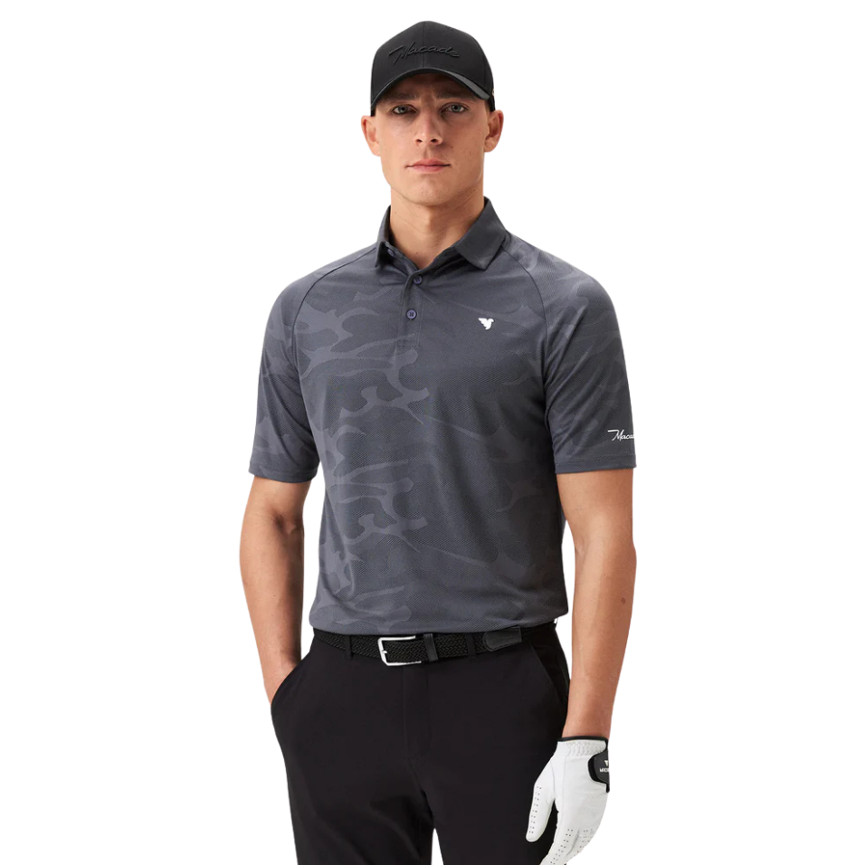 MACADE NOLAN DARK GREY CAMO POLO