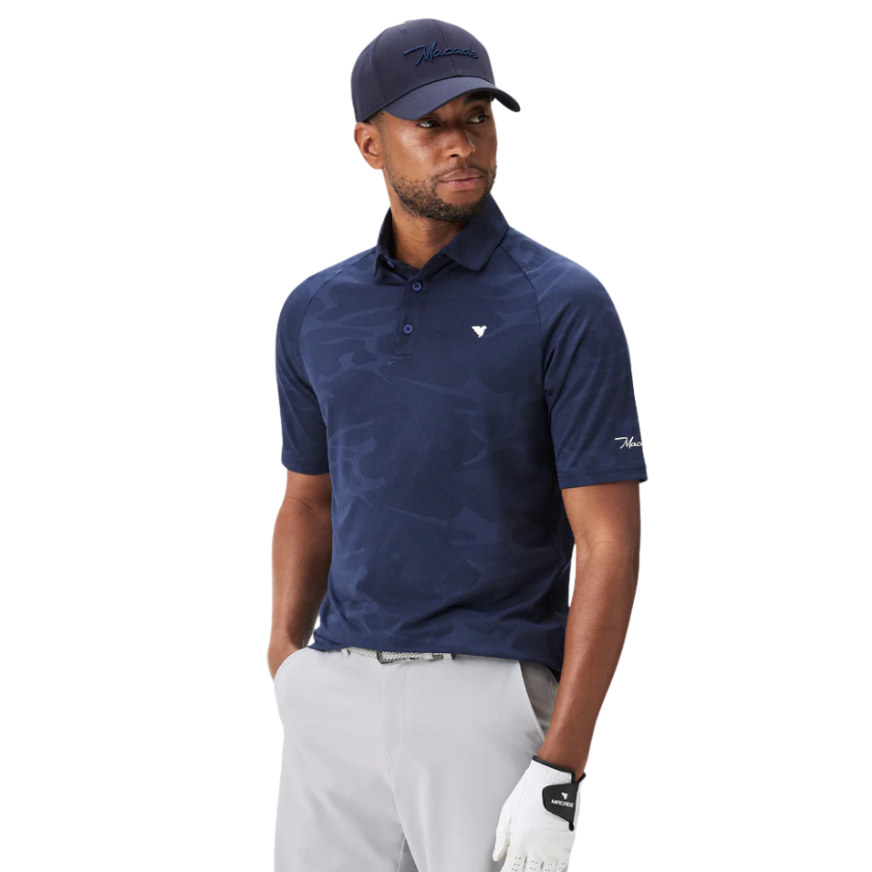 MACADE NOLAN DARK BLUE CAMO POLO
