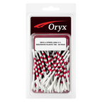 ORYX 4 STRIPE LONG 2 3/4 RED/WHITE PLASTIC TEE - 50 PACK