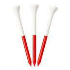 ORYX EXTRA LONG 3 1/4 WHITE/RED WOODEN TEES - 15 PACK