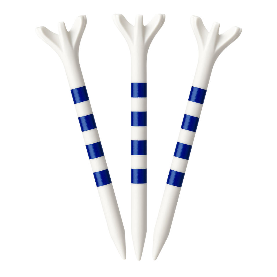 ORYX 4 STRIPE EXTRA LONG BLUE/WHITE PLASTIC TEE - 50 PACK