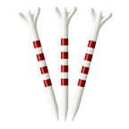 ORYX 4 STRIPE LONG 2 3/4 RED/WHITE PLASTIC TEE - 50 PACK