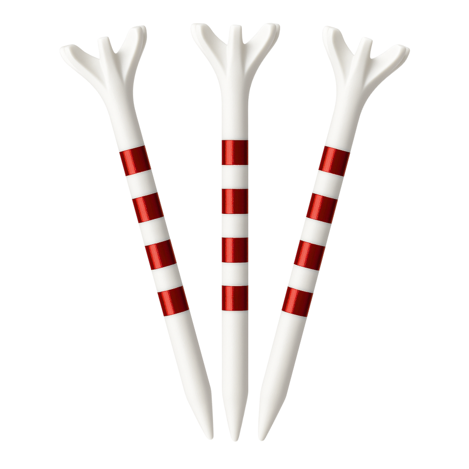 ORYX 4 STRIPE LONG 2 3/4 RED/WHITE PLASTIC TEE - 12 PACK