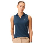 MACADE PAIGE SLEVELESS POLO - STEEL BLUE