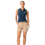 MACADE PAIGE SLEVELESS POLO - STEEL BLUE