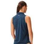 MACADE PAIGE SLEVELESS POLO - STEEL BLUE