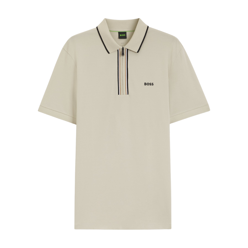 HUGO BOSS PHILIX GOC SLIM-FIT POLO - BEIGE