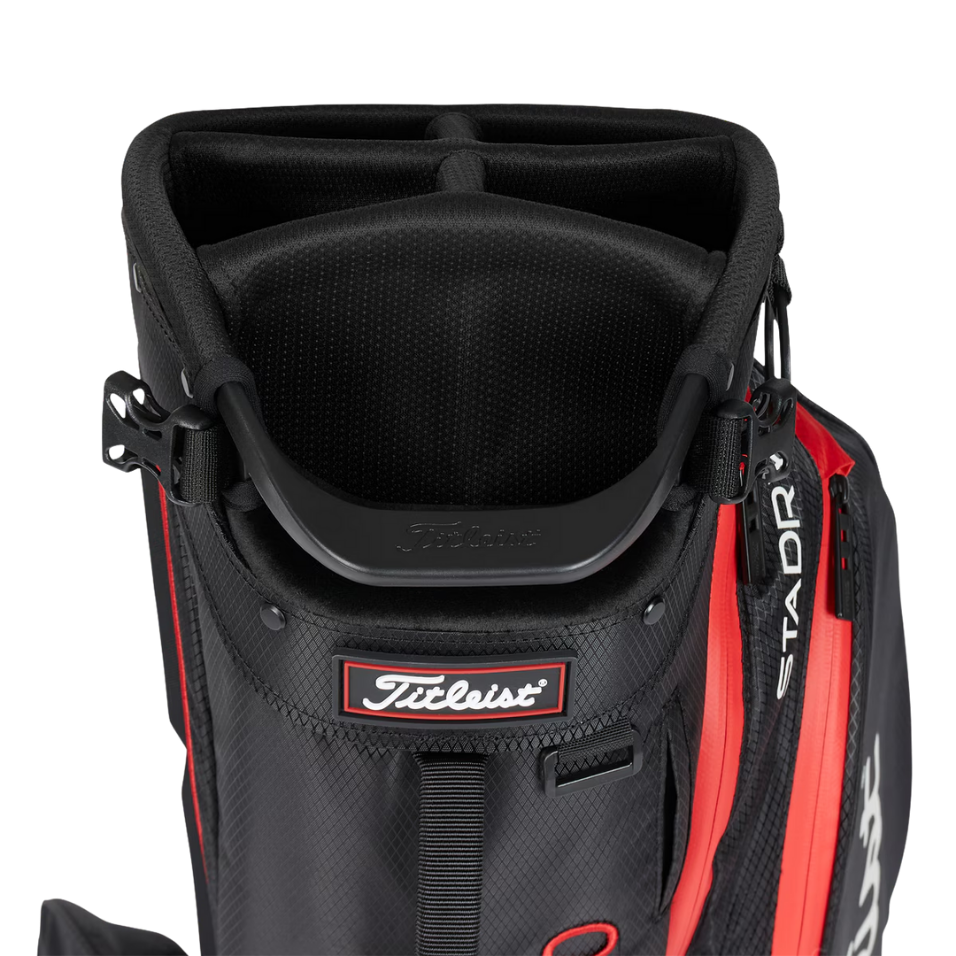 TITLEIST PLAYERS 5 STADRY STAND BAG - BLACK/RED