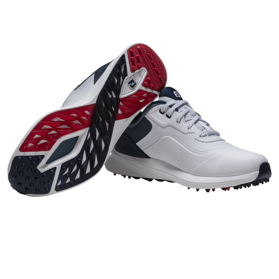 FOOTJOY 2026 PRO SL SPIKELESS GOLF SHOE - WHITE/BLUE/RED