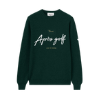MACADE INTARSIA KNIT CREWNECK SWEATER - PINE GREEN