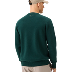 MACADE INTARSIA KNIT CREWNECK SWEATER - PINE GREEN