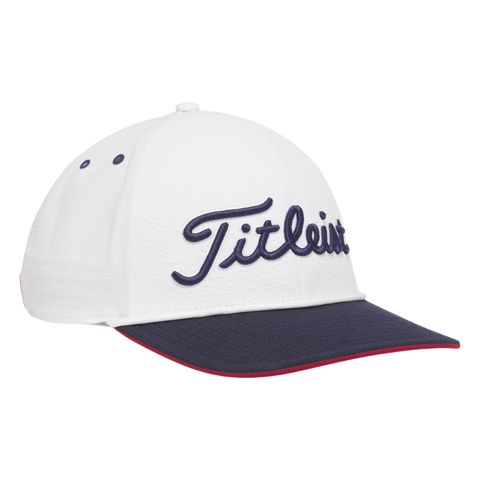 TITLEIST PLAYERS SEERSUCKER CAP - WHITE/NAVY/RED (LIMITED EDITION)