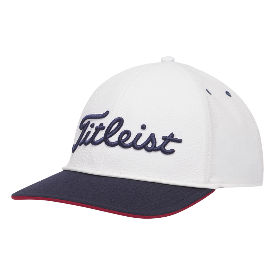 TITLEIST PLAYERS SEERSUCKER CAP - WHITE/NAVY/RED (LIMITED EDITION)