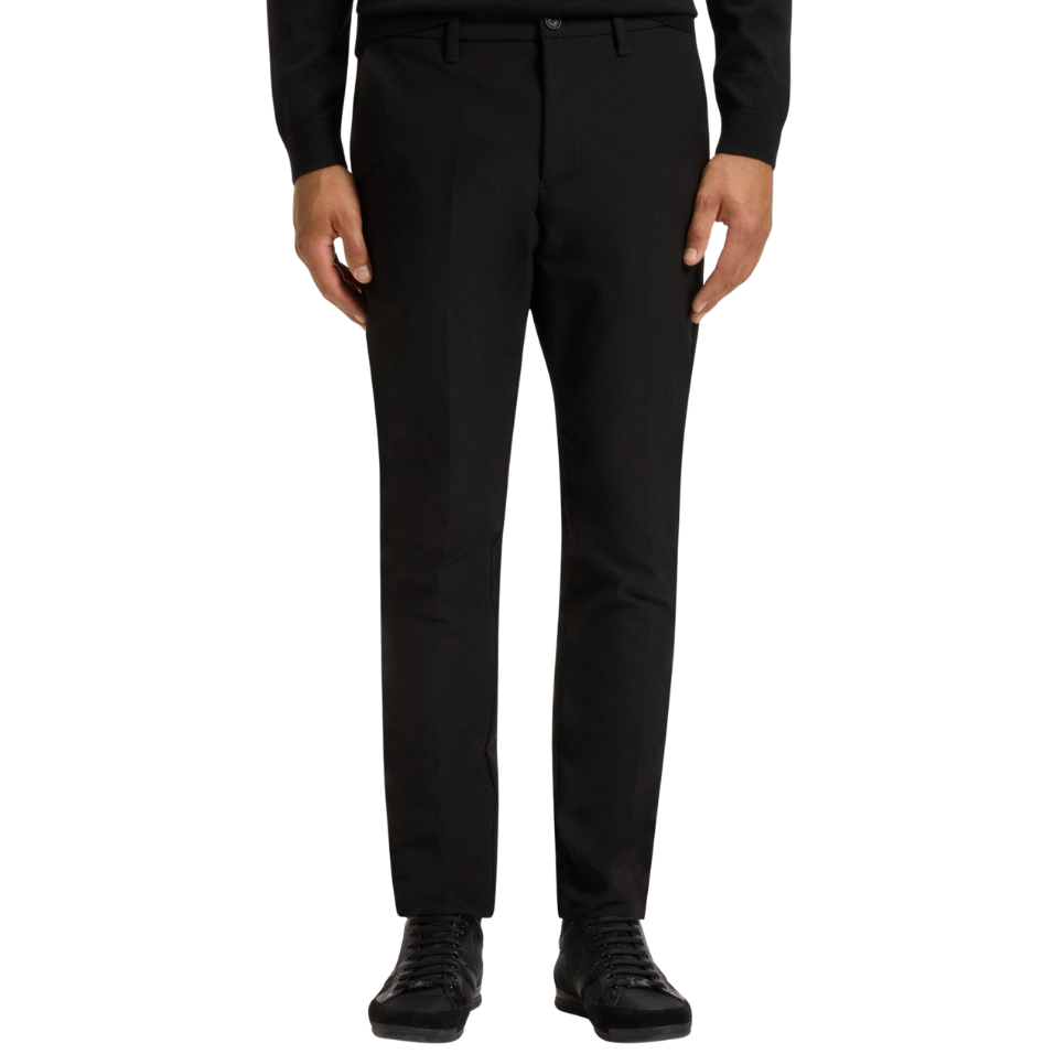 HUGO BOSS SLIM-FIT TROUSERS - BLACK
