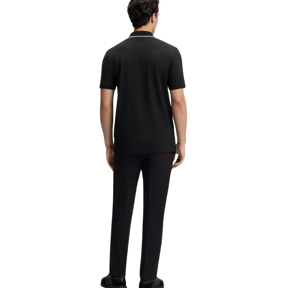 HUGO BOSS PHILIX ACTIVE SLIM-FIT POLO - BLACK