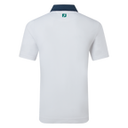 FOOTJOY STAR GEO TRIM PIQUE POLO - WHITE/NAVY