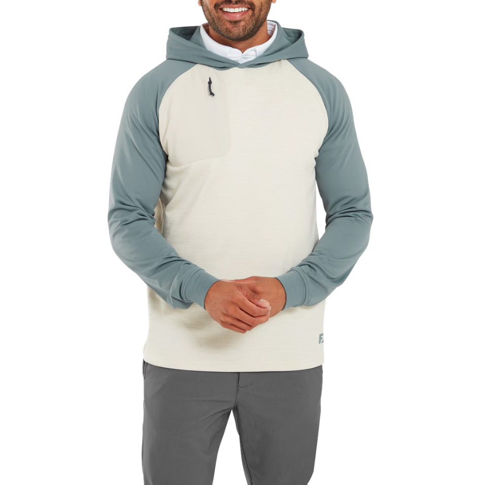FOOTJOY THERMOSERIES INSULATED PULLOVER HOODIE - STONE/GREEN